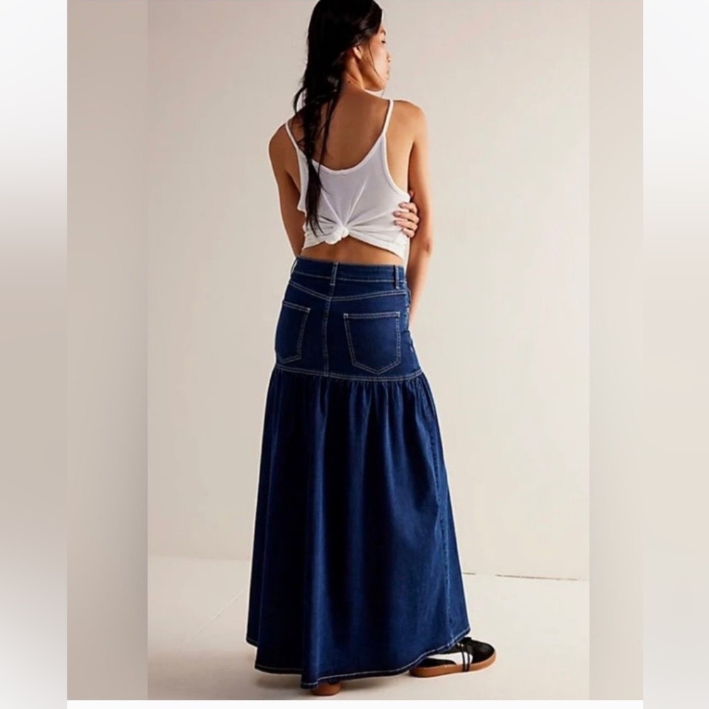 We the free Jordan maxi denim skirt